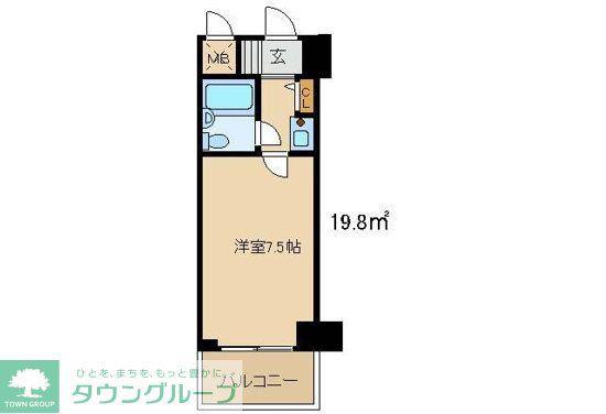 ライオンズマンション高崎田町(1K/4階)の間取り写真