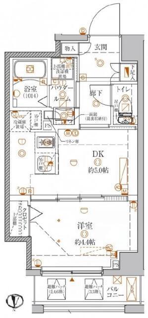 クレイシア本所吾妻橋(1DK/6階)の間取り写真