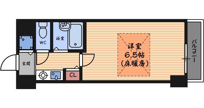 ラナップスクエア新福島(1K/3階)の間取り写真