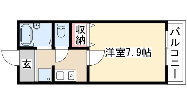 川名ミルキーウェイ(1K/3階)の間取り写真