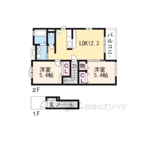 セントラルヒルズⅡ(1LDK/1階)の間取り写真