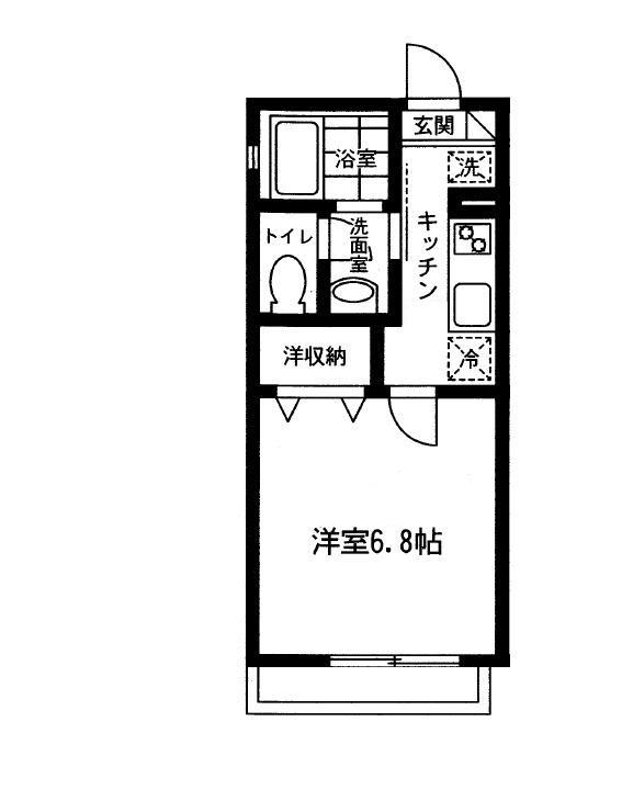 ブランシャトー(1K/2階)の間取り写真