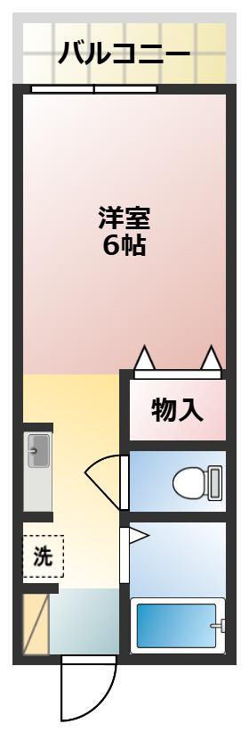 メゾンドスリシエB(1K/2階)の間取り写真