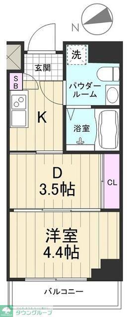 AZEST上板橋III(1DK/2階)の間取り写真