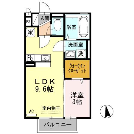 カーサ・フェリオ南佐古(1LDK/2階)の間取り写真