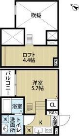 TR NA NG(ワンルーム/2階)の間取り写真
