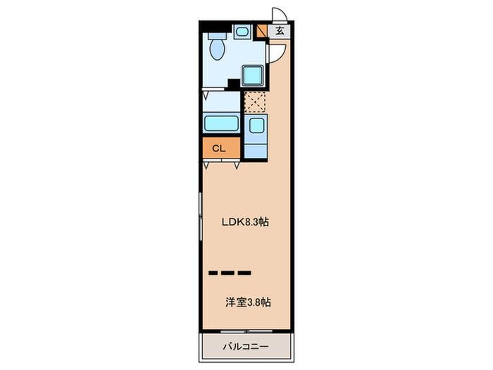 QUADOR姪浜(1LDK/2階)の間取り写真