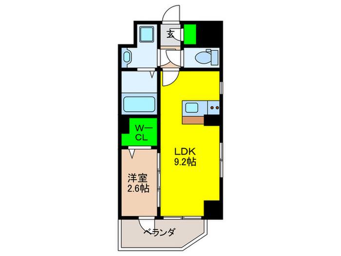 BLANCCIEL六本松(1LDK/7階)の間取り写真