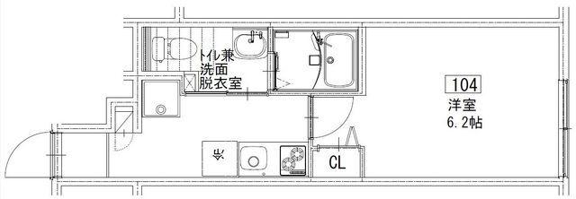 ソルナクレイシア西荻窪II(1K/1階)の間取り写真