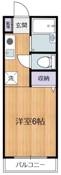 ソナタⅠ(1K/1階)の間取り写真