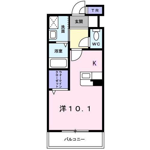 フロール マリポッサ(ワンルーム/2階)の間取り写真