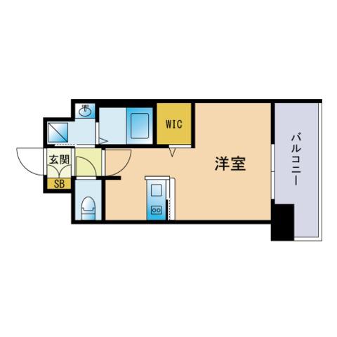 エンクレスト天神LARK(ワンルーム/2階)の間取り写真