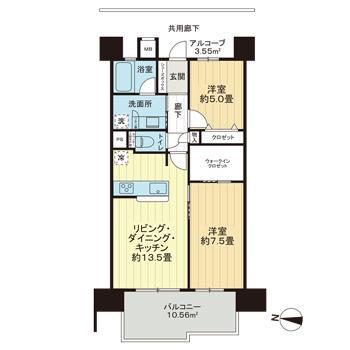 プレミスト美浜(2LDK/3階)の間取り写真