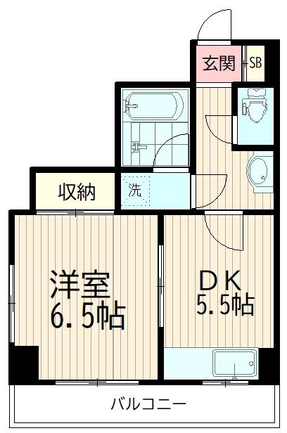 クラルテ大森本町(1DK/3階)の間取り写真