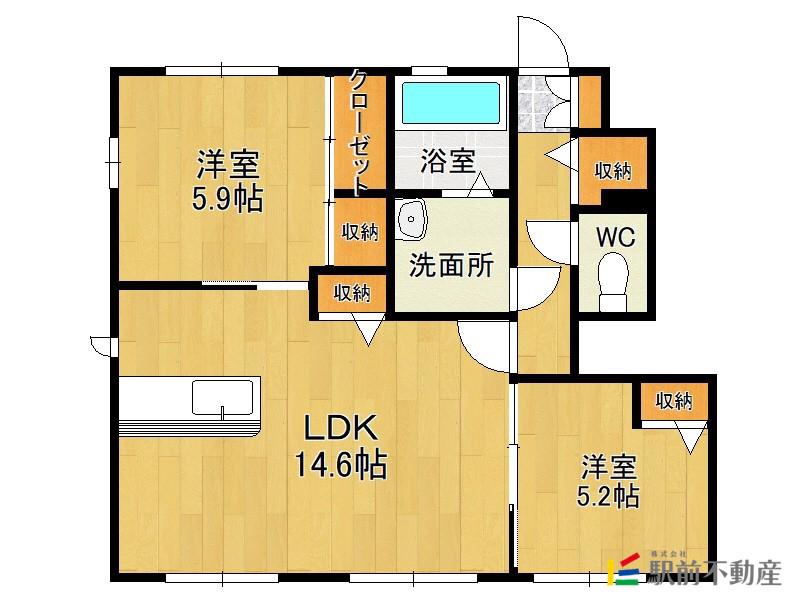 グラーティア春日 (2LDK/1階)の間取り写真