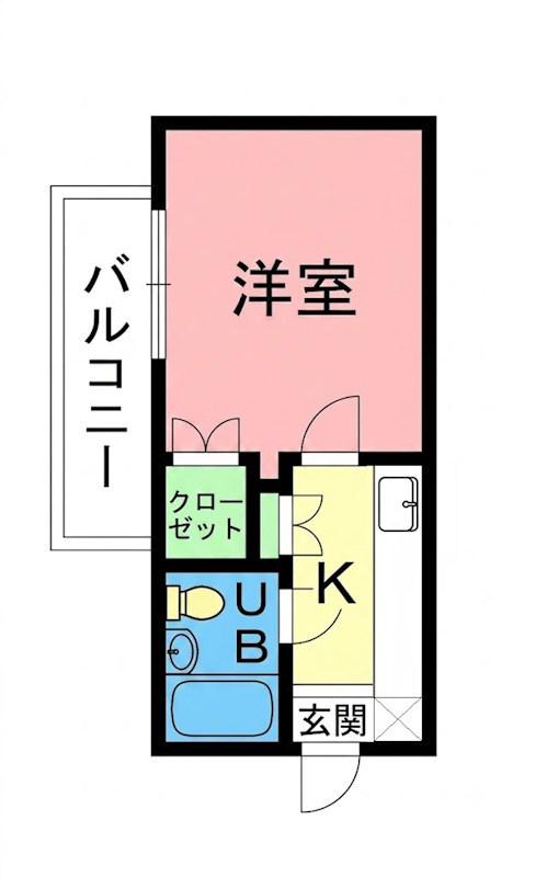 ユースピア本厚木(1K/1階)の間取り写真