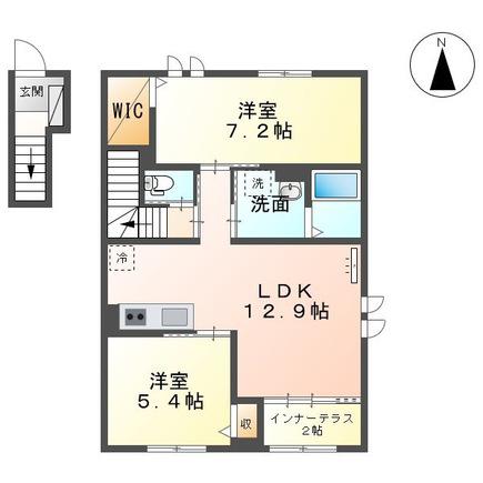 アリエッタ観世(2LDK/2階)の間取り写真
