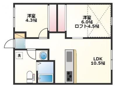 CAT BOX TADEIKE A(2LDK/1階)の間取り写真