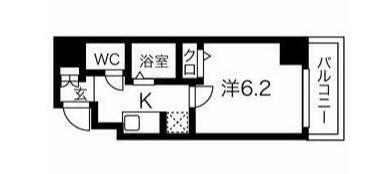 スパシエ門前仲町サウスクレスト(1K/3階)の間取り写真