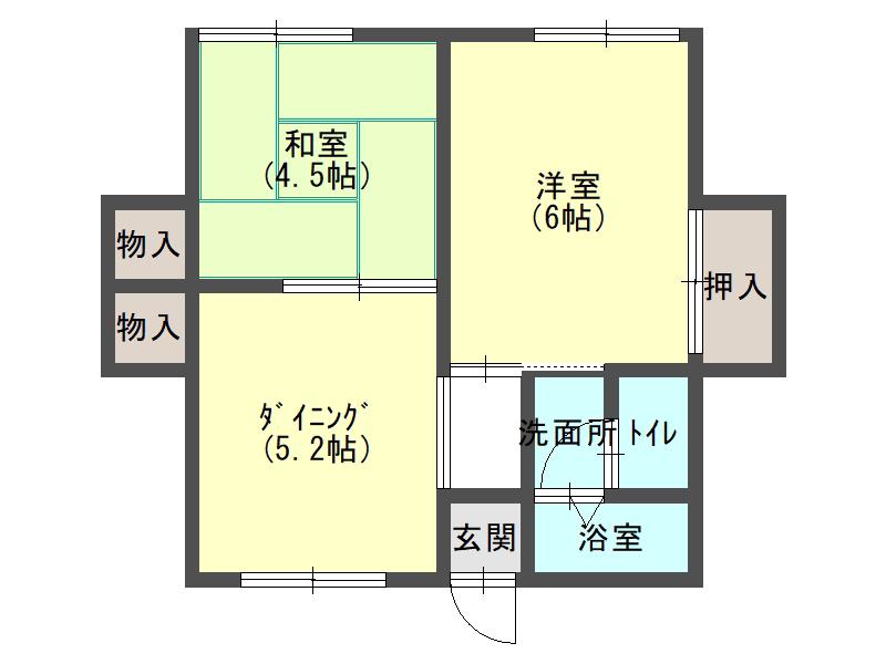すみれハイツ(2DK/3階)の間取り写真