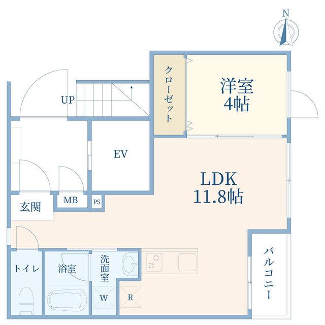 J-ARC白金高輪(1LDK/2階)の間取り写真