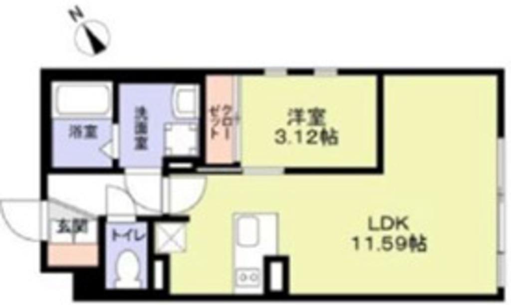 ザレジデンス市谷台町(1LDK/3階)の間取り写真