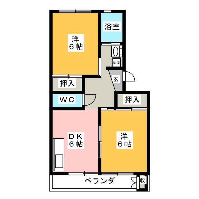 太田コーポ(2DK/1階)の間取り写真