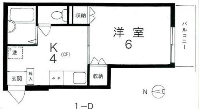 ハイツエスペランサ(1K/1階)の間取り写真
