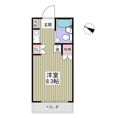 カンタービレⅡ(ワンルーム/1階)の間取り写真