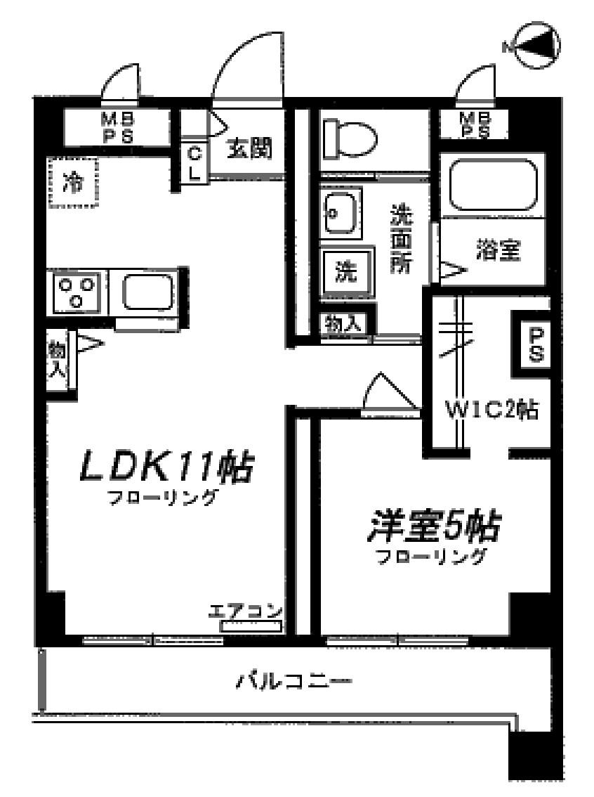 ライオンズマンション江田第3(1LDK/4階)の間取り写真