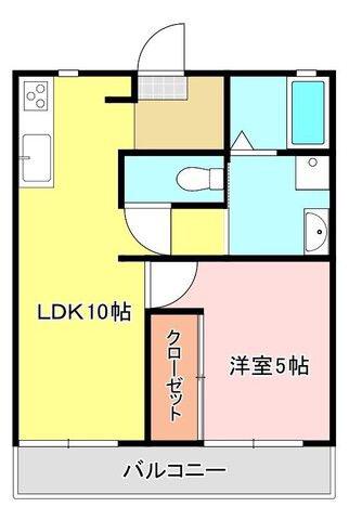 アムール・エミュー(1LDK/2階)の間取り写真