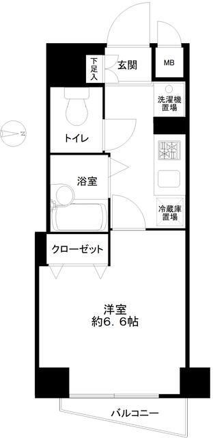 ヴェルト西大島グラーセ(1K/11階)の間取り写真