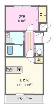 ル・リオン初生(1LDK/3階)の間取り写真