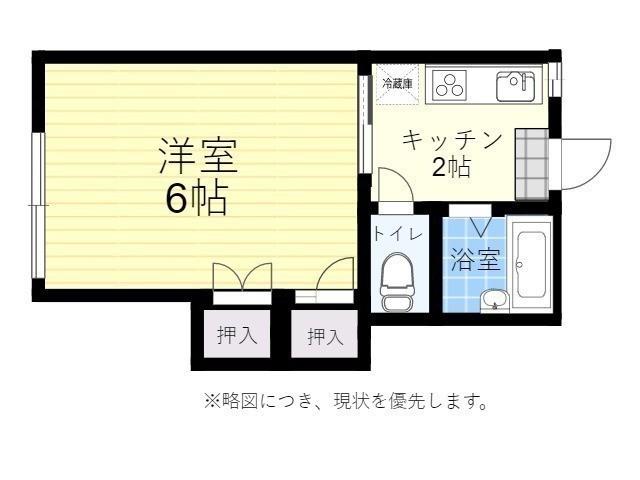 コーポ武蔵(1K/2階)の間取り写真