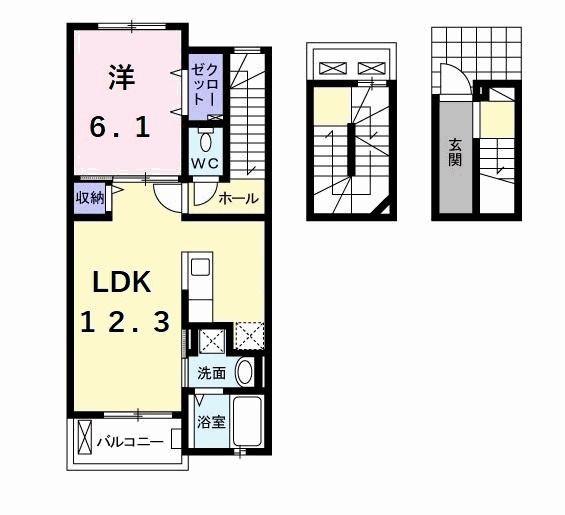 TORESIA(1LDK/3階)の間取り写真