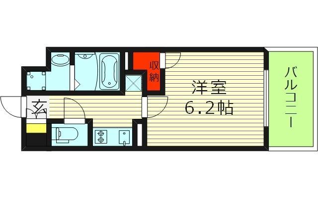 ジアコスモ京橋アクア(1K/5階)の間取り写真