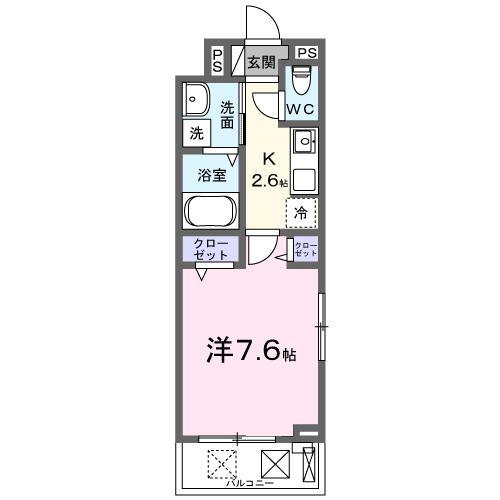 ヒカルサ静岡田町(1K/2階)の間取り写真