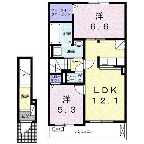ピッコラフォレスタ III(2LDK/2階)の間取り写真