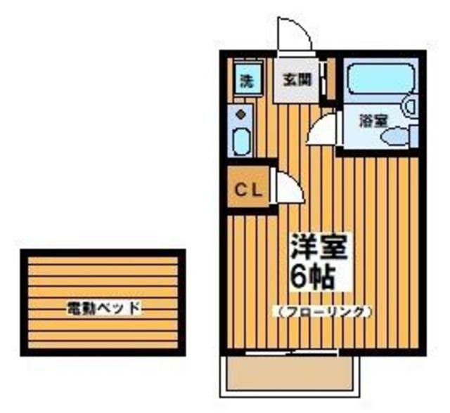 第三通南ハウス(ワンルーム/1階)の間取り写真