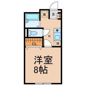 アパート若葉(1K/1階)の間取り写真