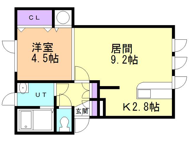 レジデンス日の出(1LDK/2階)の間取り写真