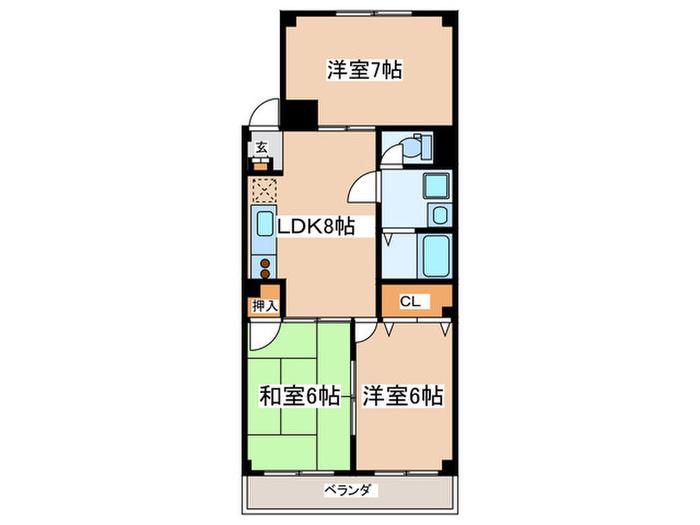 テランガ大浜(3LDK/1階)の間取り写真