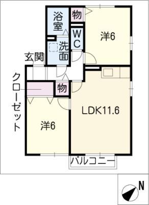 サニーコートハイツ(2LDK/1階)の間取り写真