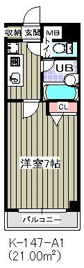 エスタブロ(1K/3階)の間取り写真