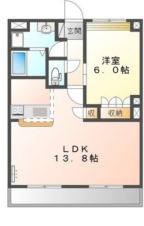 サンハイツK(1LDK/2階)の間取り写真