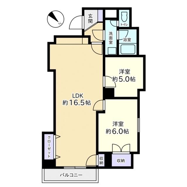 プラザ信開芳斉(2LDK/6階)の間取り写真