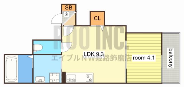 F ASECIA CAPH(1LDK/3階)の間取り写真