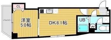 フェリシテ(1DK/7階)の間取り写真