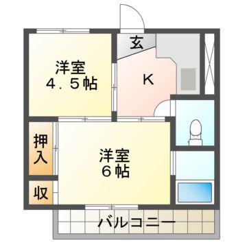 ビレッジハウス白銀(2K/3階)の間取り写真