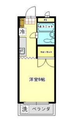 リバーサイド三田II(1K/1階)の間取り写真